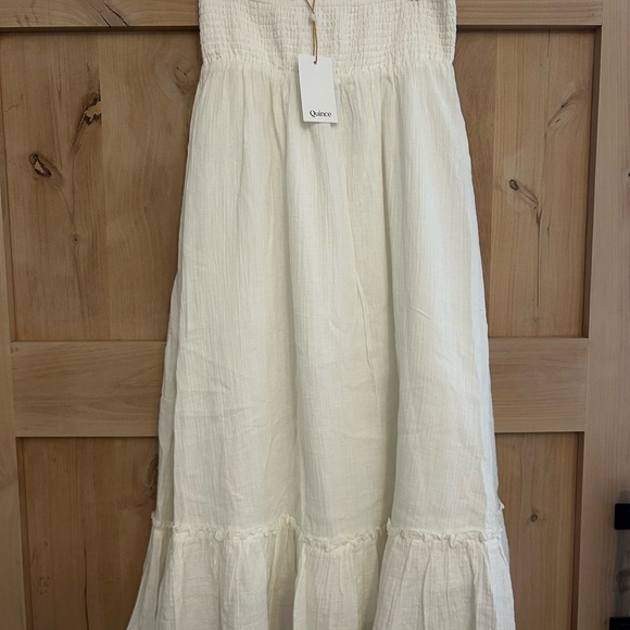 NWT! Quince Women’s  White Organic Cotton Gauze Smocked Maxi Skirt, Size XS. - Picture 3 of 5